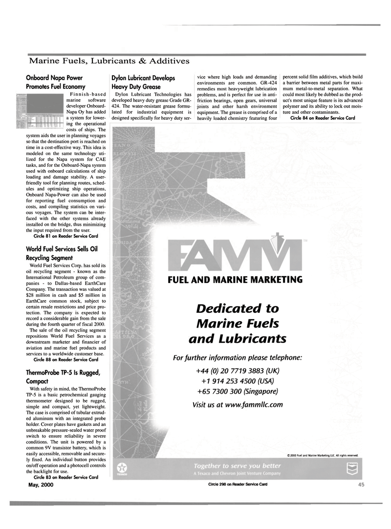 Maritime Reporter Magazine, page 47,  May 2000