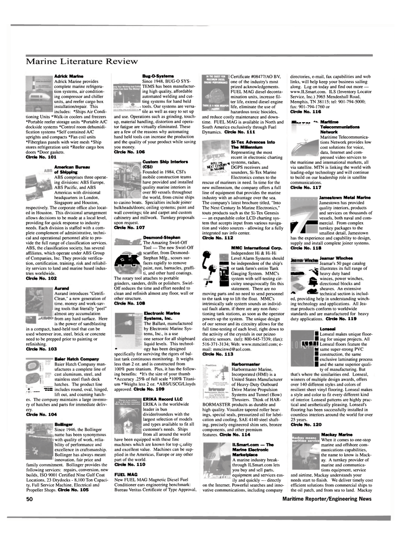 Maritime Reporter Magazine, page 52,  May 2000