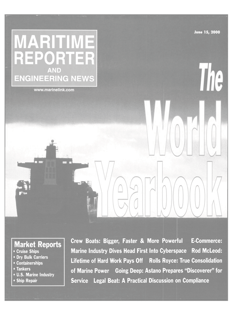 Maritime Reporter Magazine Cover Jun 15, 2000 - 