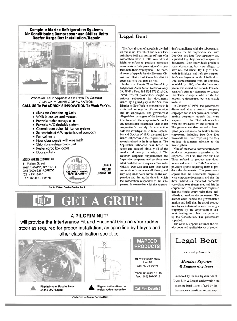 Maritime Reporter Magazine, page 16,  Jun 15, 2000