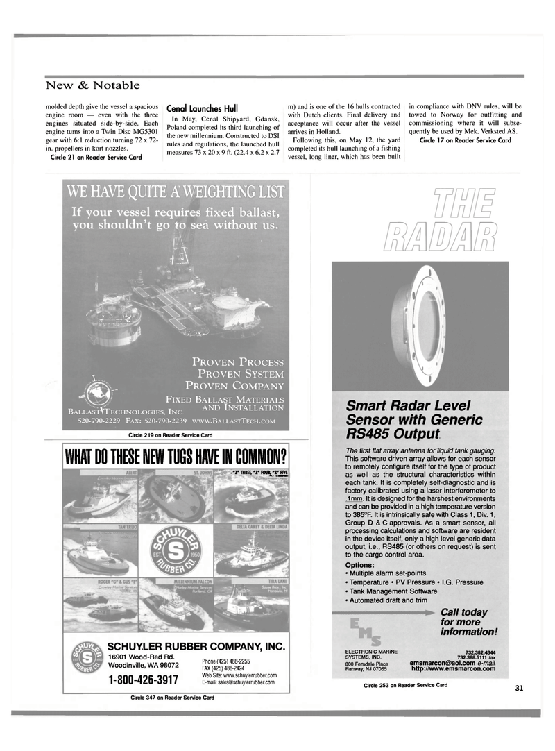 Maritime Reporter Magazine, page 35,  Jun 15, 2000