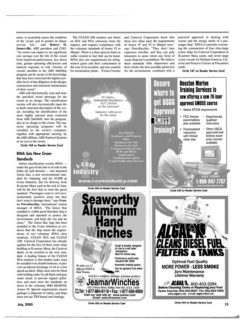 Maritime Reporter Magazine, page 15,  Jul 2000