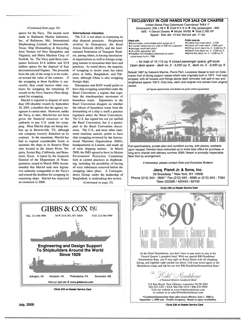 Maritime Reporter Magazine, page 19,  Jul 2000