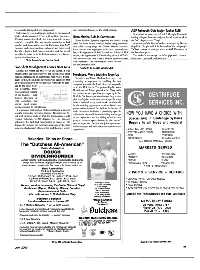 Maritime Reporter Magazine, page 21,  Jul 2000