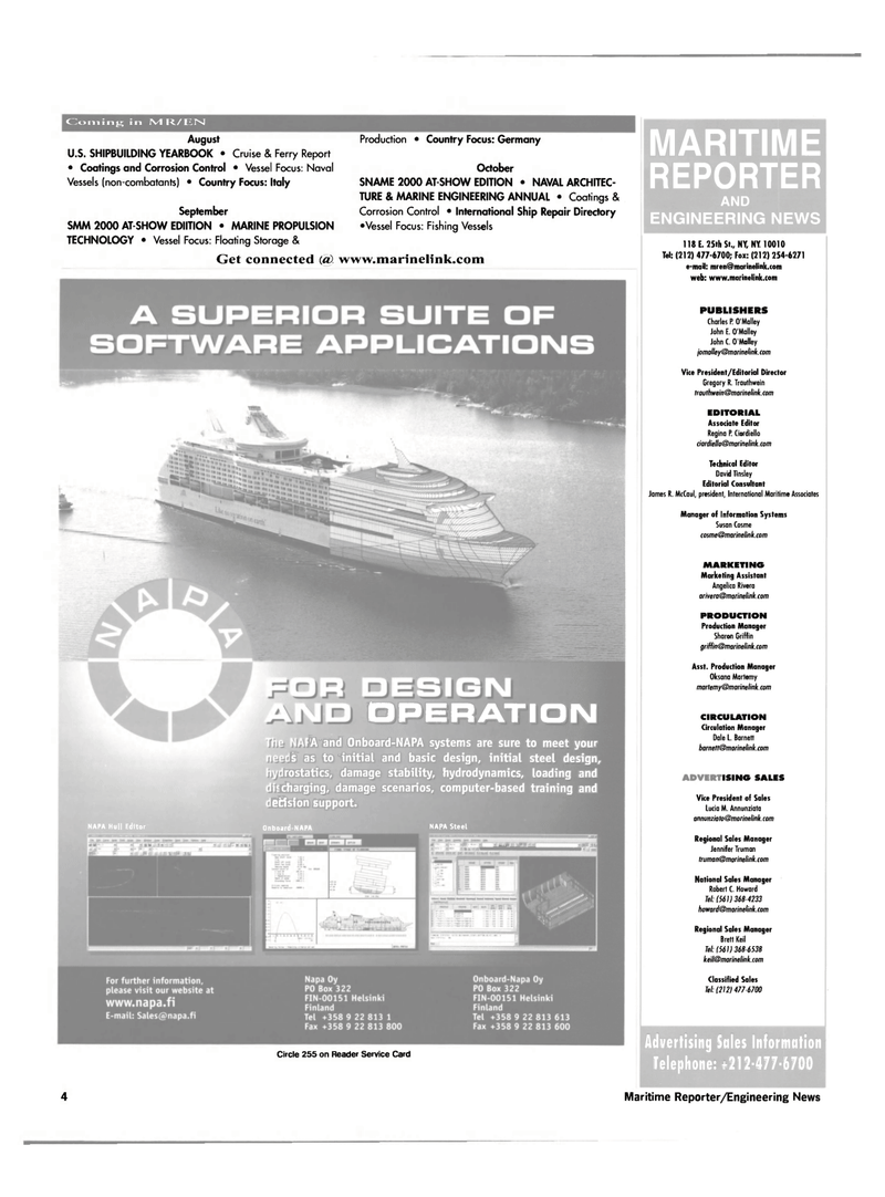 Maritime Reporter Magazine, page 4,  Jul 2000