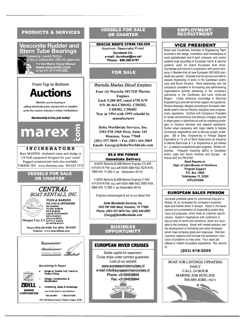 Maritime Reporter Magazine, page 3rd Cover,  Jul 2000