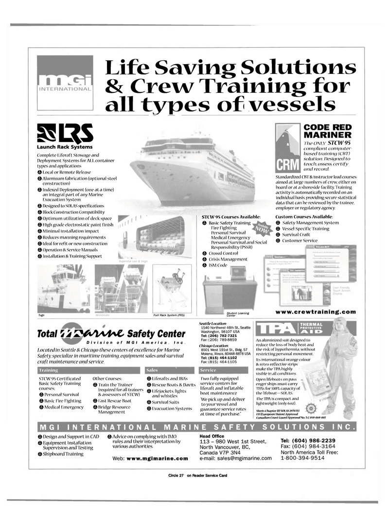 Maritime Reporter Magazine, page 9,  Aug 2000