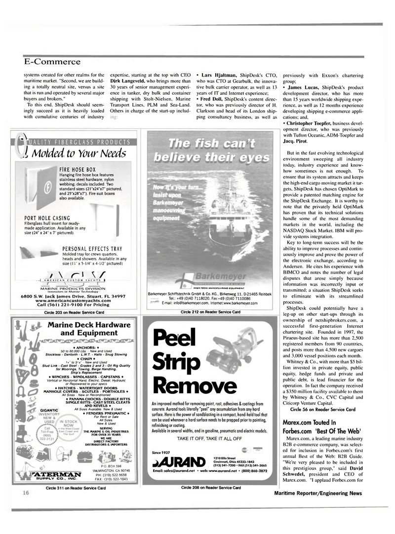 Maritime Reporter Magazine, page 16,  Aug 2000