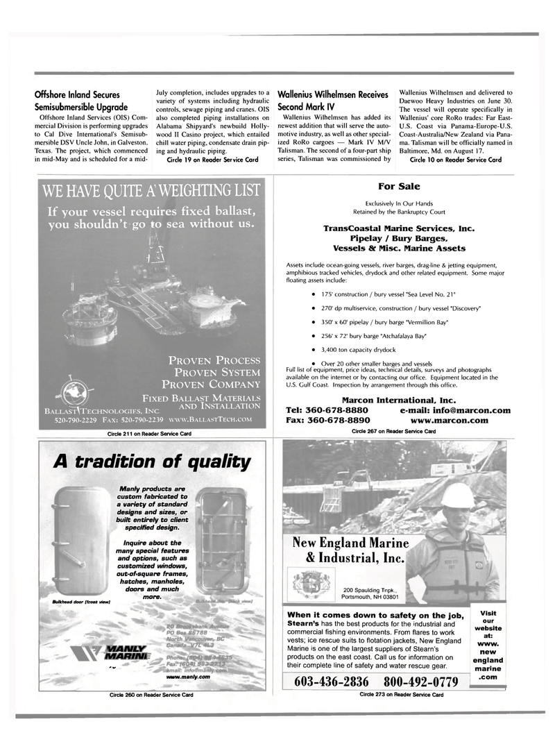 Maritime Reporter Magazine, page 22,  Aug 2000