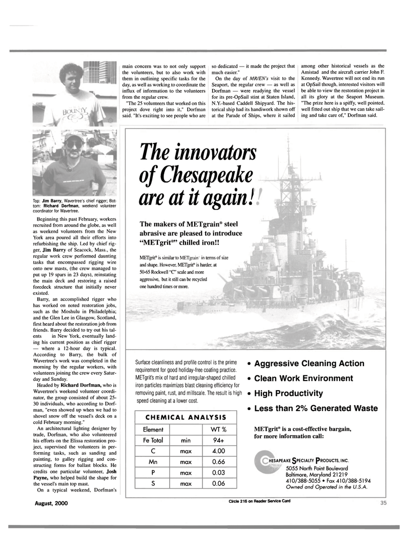 Maritime Reporter Magazine, page 35,  Aug 2000