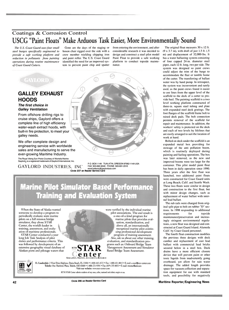 Maritime Reporter Magazine, page 42,  Aug 2000