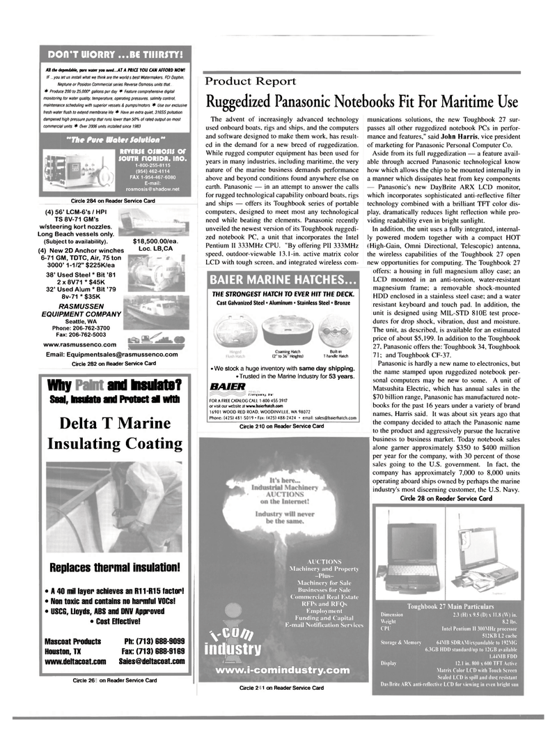 Maritime Reporter Magazine, page 3rd Cover,  Aug 2000