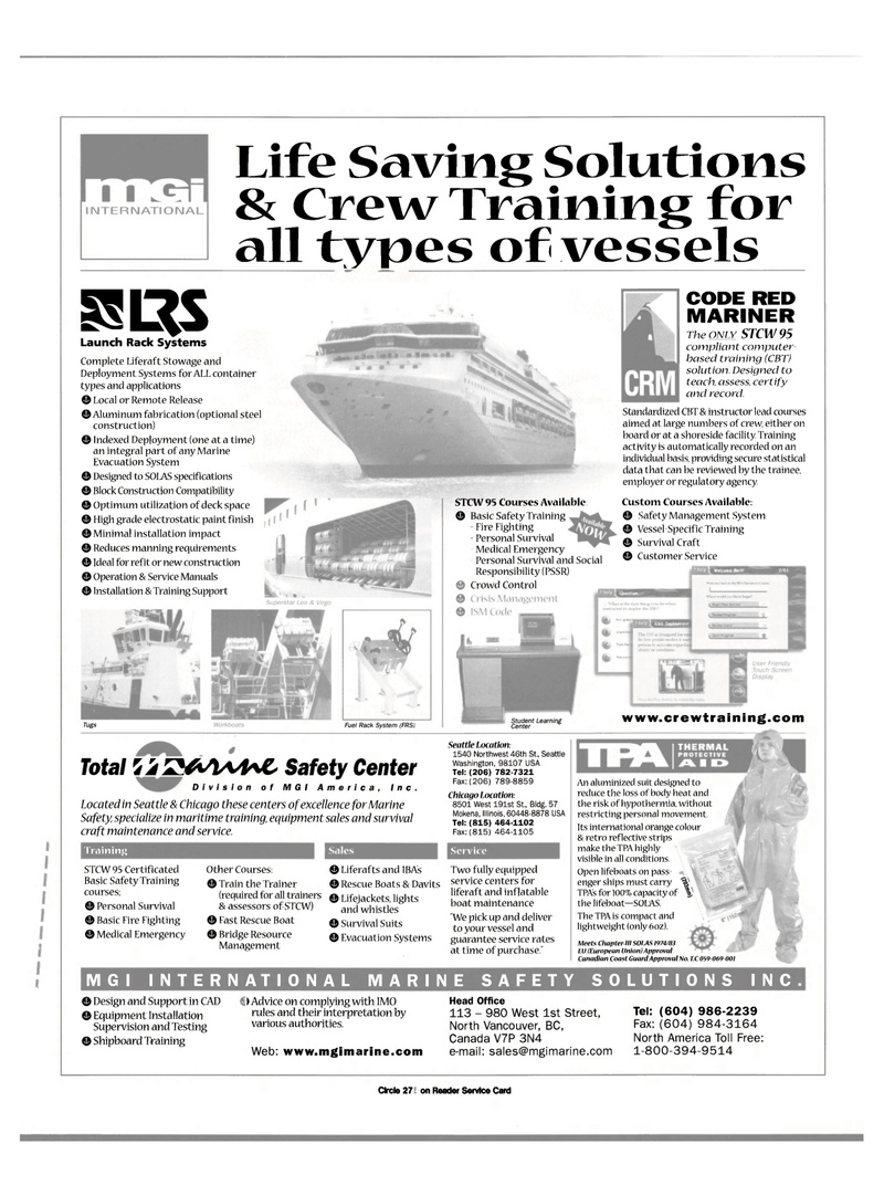 Maritime Reporter Magazine, page 9,  Sep 2000