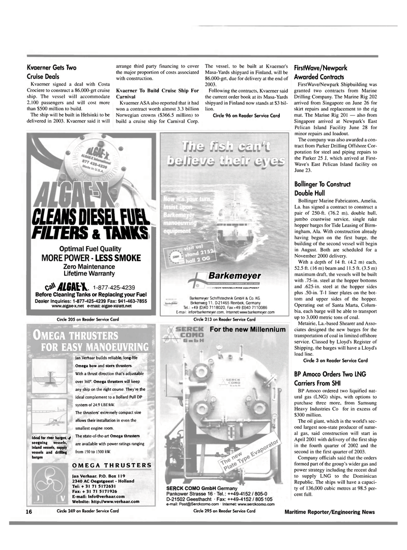 Maritime Reporter Magazine, page 16,  Sep 2000