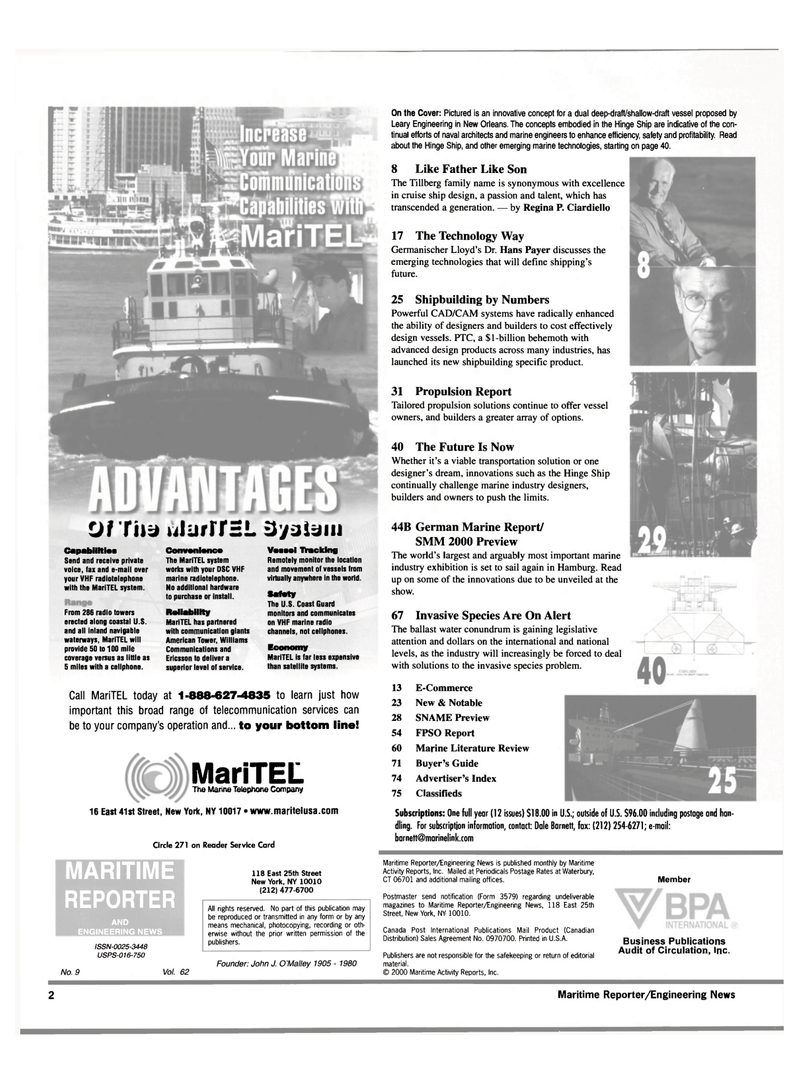 Maritime Reporter Magazine, page 2,  Sep 2000