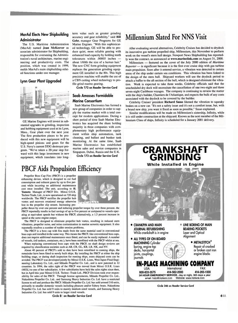 Maritime Reporter Magazine, page 45,  Sep 2000