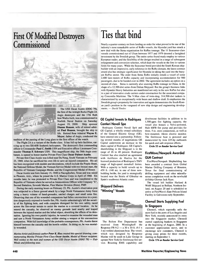 Maritime Reporter Magazine, page 48,  Sep 2000