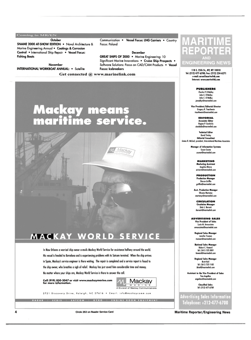 Maritime Reporter Magazine, page 4,  Sep 2000