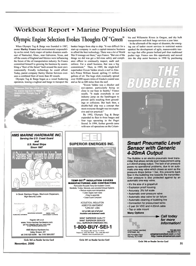 Maritime Reporter Magazine, page 33,  Nov 2000