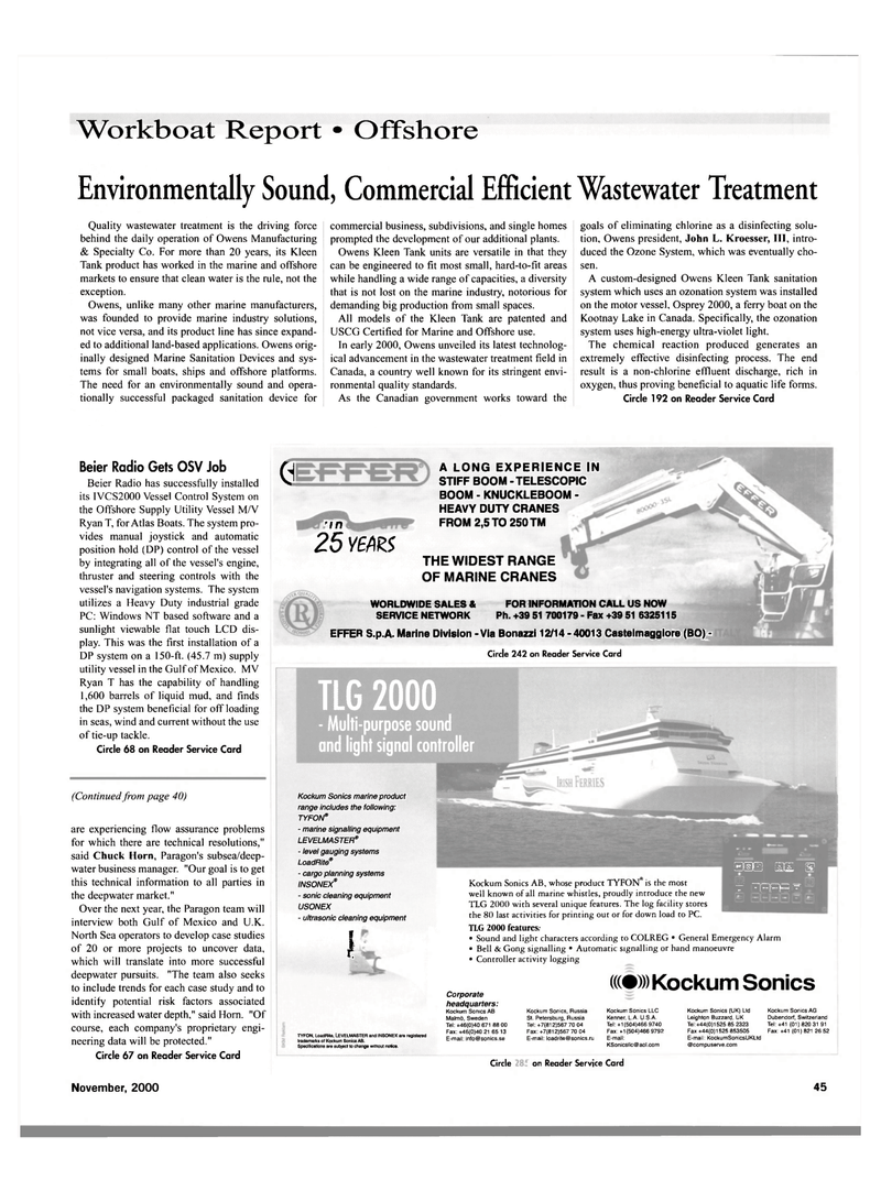 Maritime Reporter Magazine, page 47,  Nov 2000