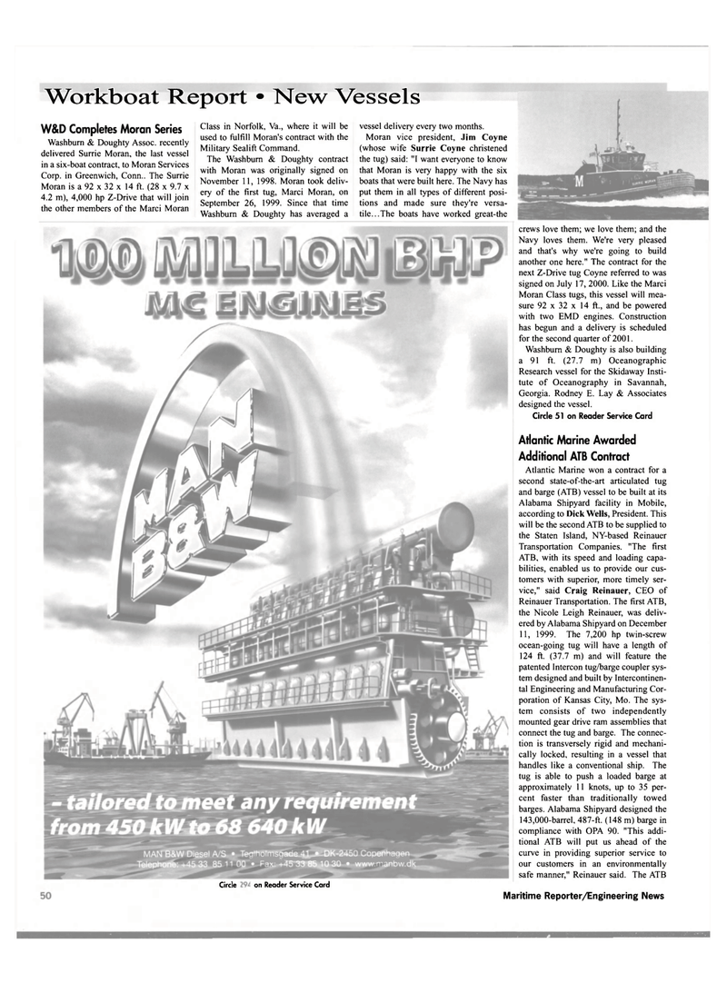 Maritime Reporter Magazine, page 52,  Nov 2000