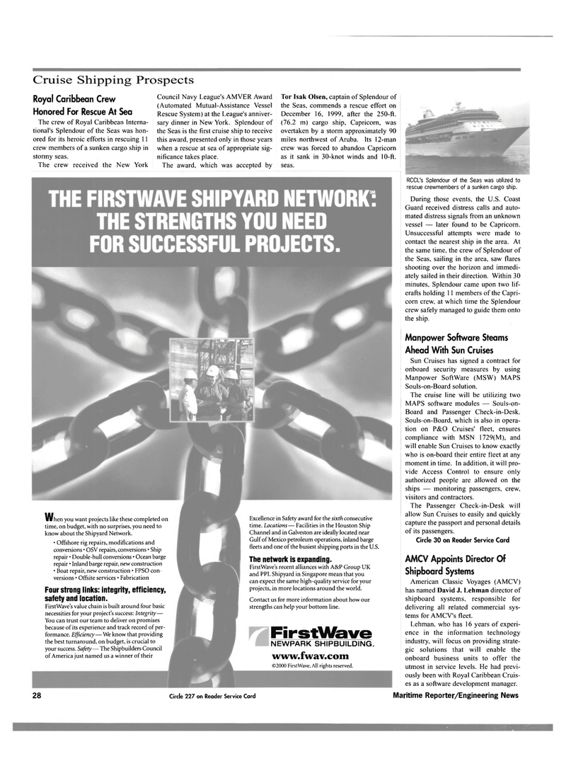 Maritime Reporter Magazine, page 31,  Dec 2000