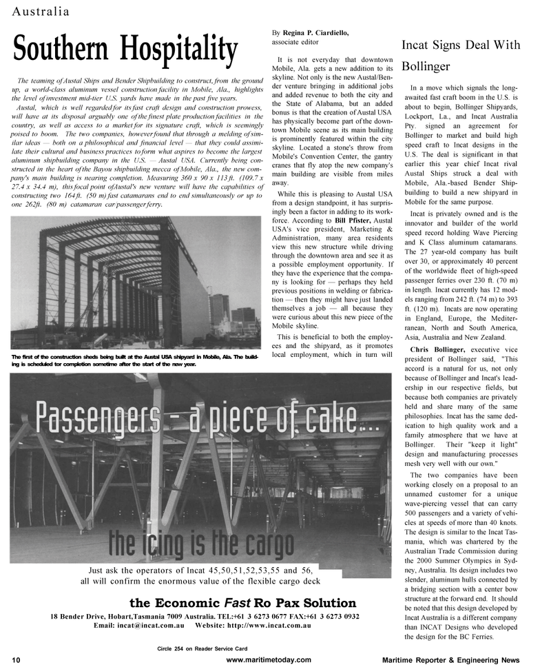 Maritime Reporter Magazine, page 10,  Jan 2001