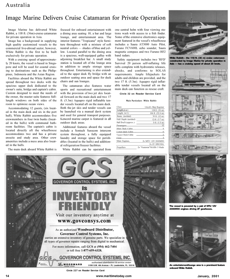 Maritime Reporter Magazine, page 14,  Jan 2001