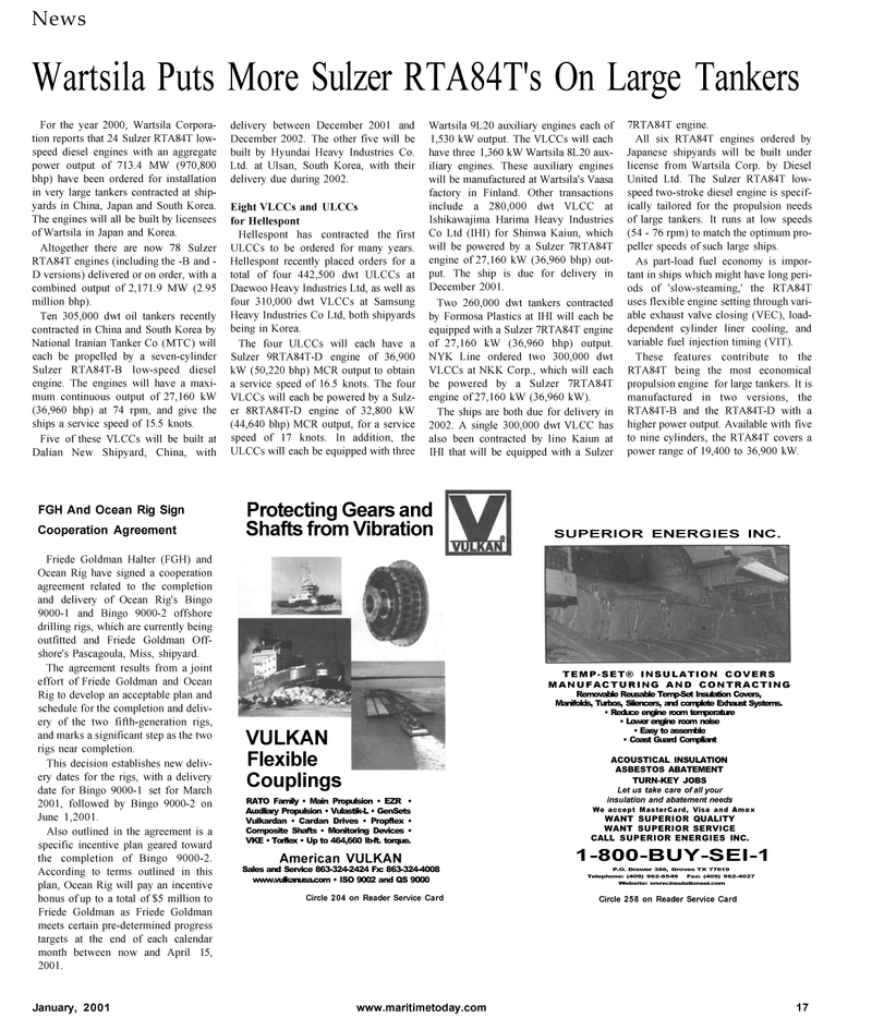 Maritime Reporter Magazine, page 17,  Jan 2001