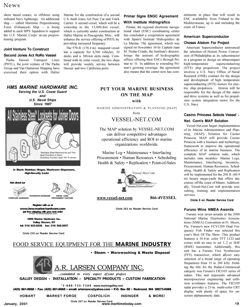 Maritime Reporter Magazine, page 19,  Jan 2001