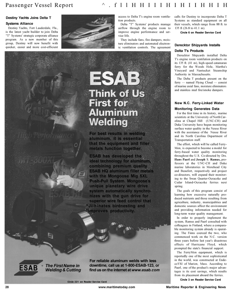 Maritime Reporter Magazine, page 28,  Jan 2001