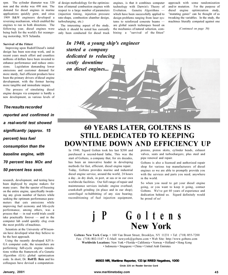 Maritime Reporter Magazine, page 45,  Jan 2001