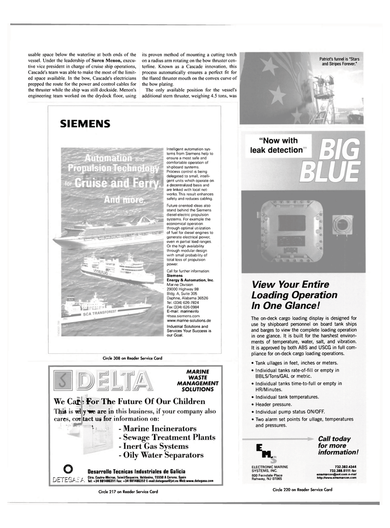 Maritime Reporter Magazine, page 23,  Feb 2001