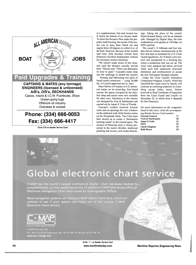Maritime Reporter Magazine, page 24,  Feb 2001