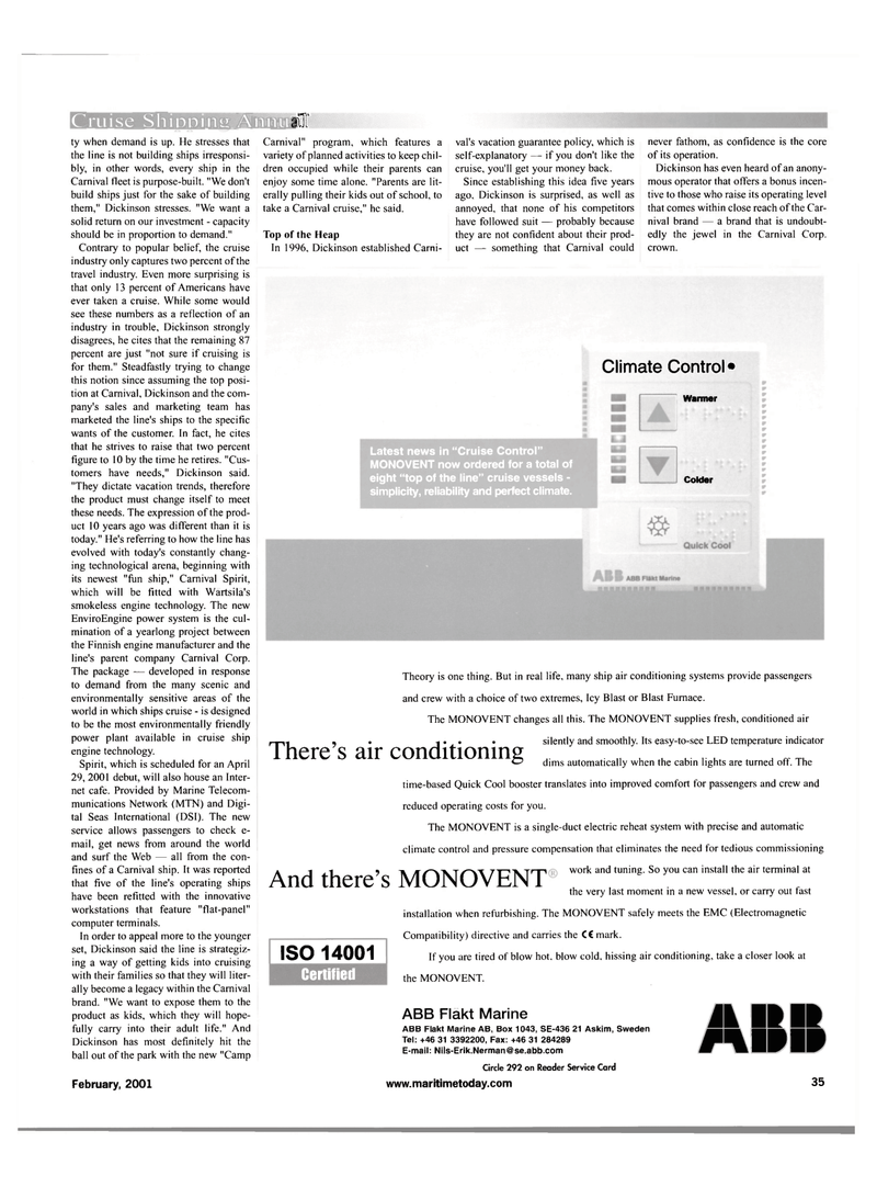 Maritime Reporter Magazine, page 35,  Feb 2001