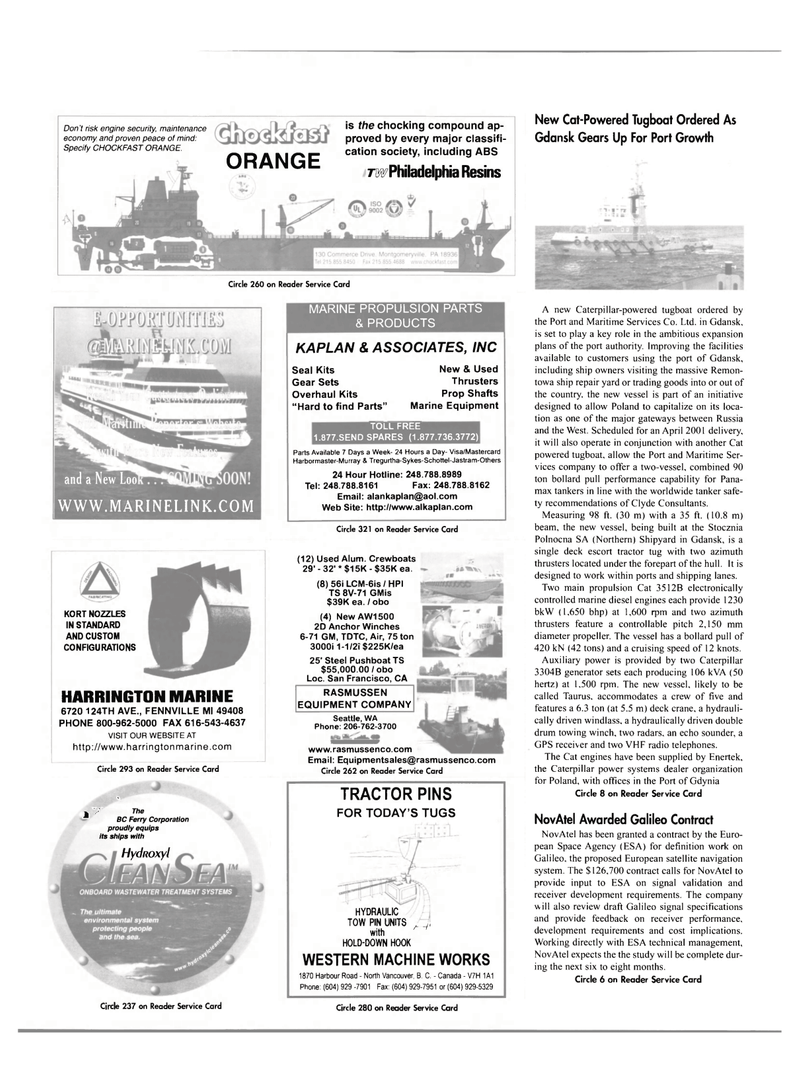 Maritime Reporter Magazine, page 3rd Cover,  Feb 2001