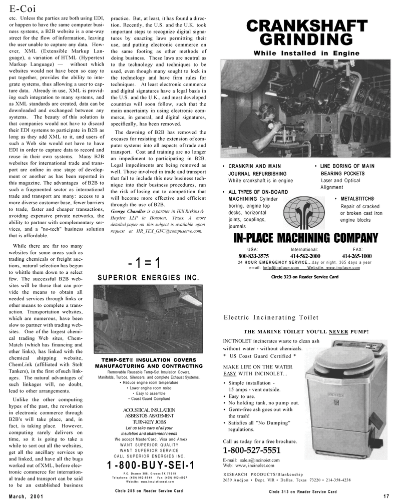 Maritime Reporter Magazine, page 17,  Mar 2001