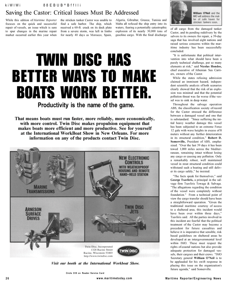 Maritime Reporter Magazine, page 26,  Mar 2001