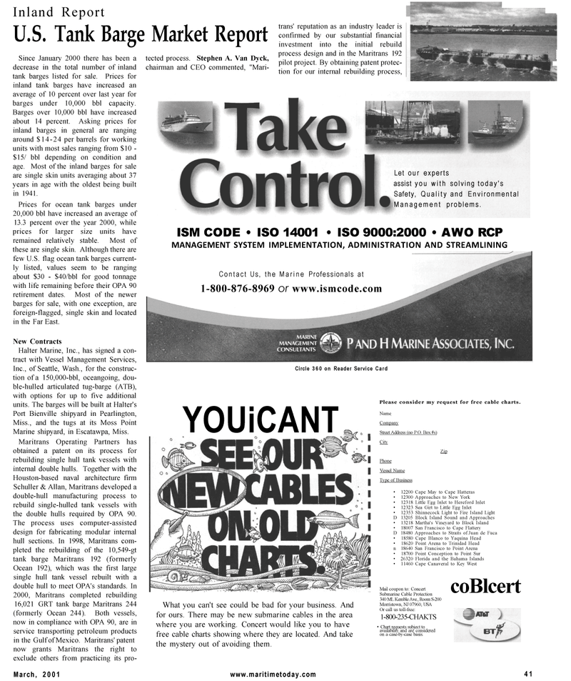 Maritime Reporter Magazine, page 41,  Mar 2001