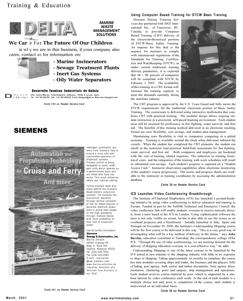 Maritime Reporter Magazine, page 51,  Mar 2001