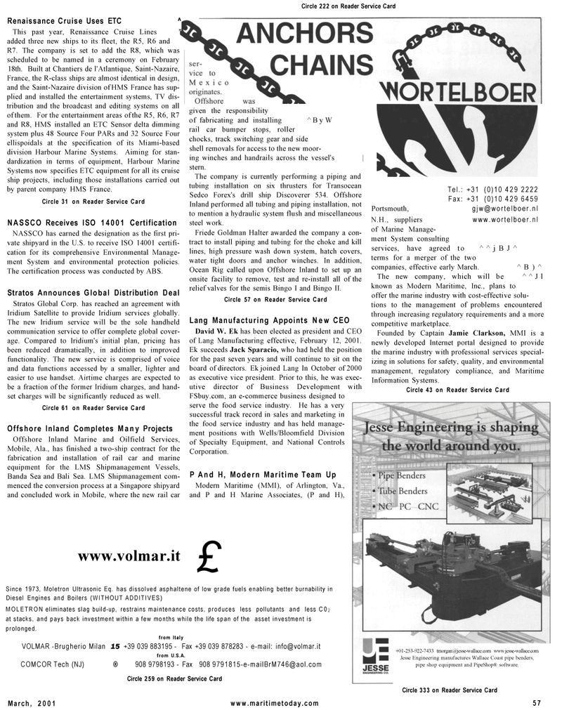 Maritime Reporter Magazine, page 57,  Mar 2001