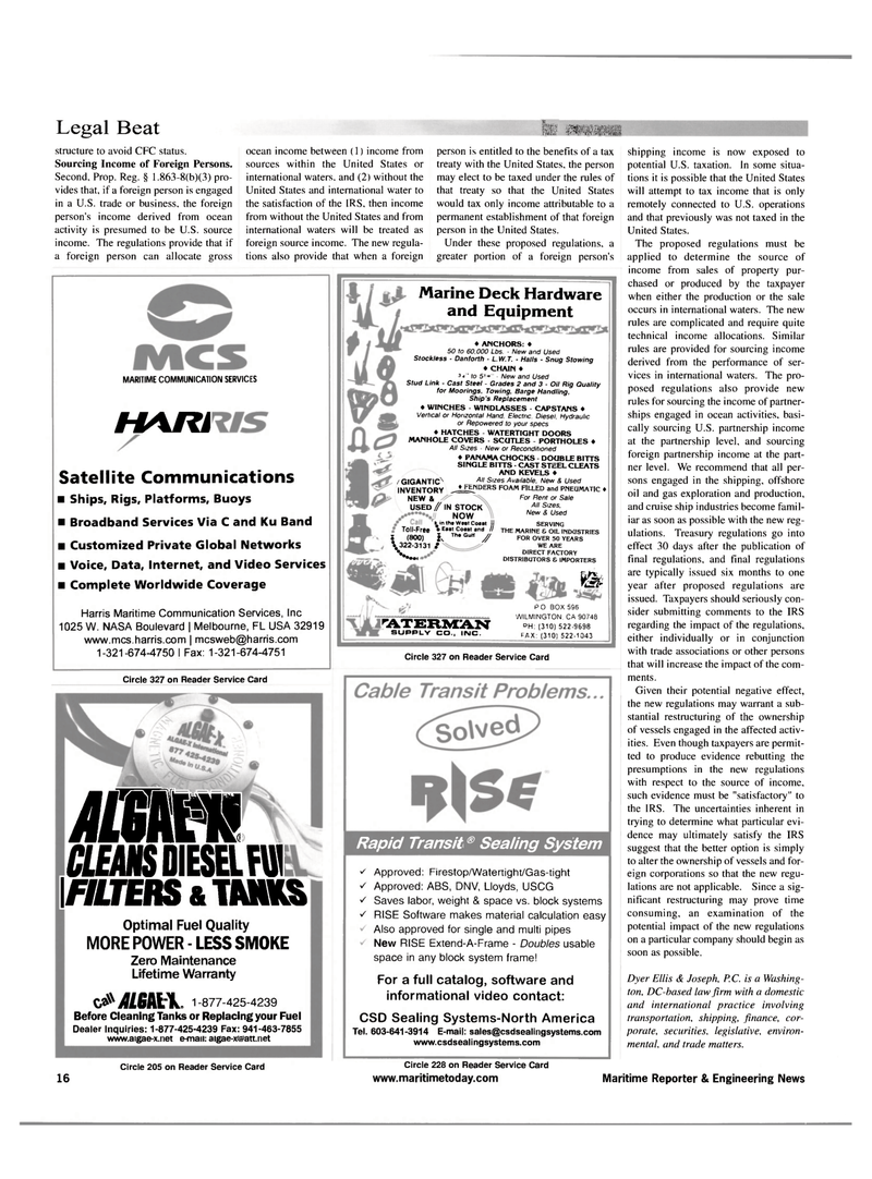 Maritime Reporter Magazine, page 16,  Apr 2001