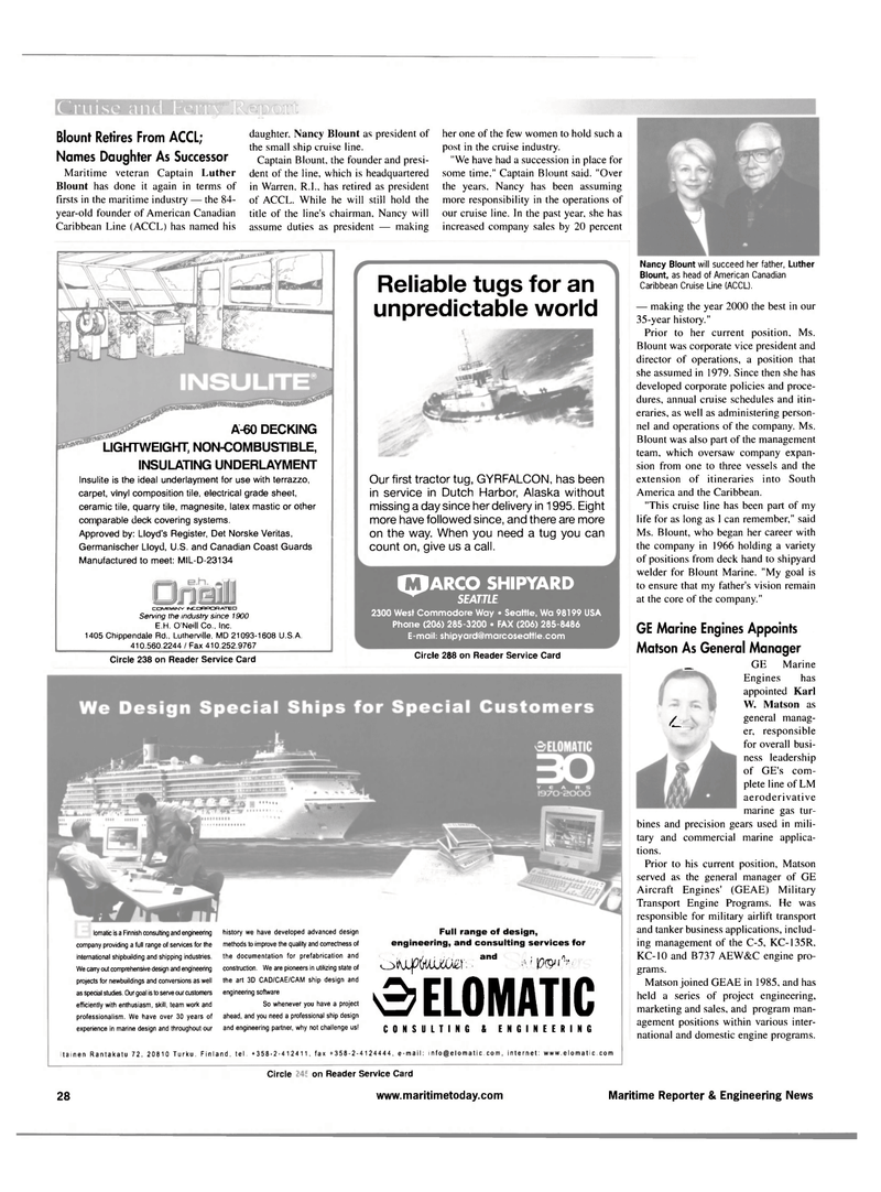 Maritime Reporter Magazine, page 28,  Apr 2001