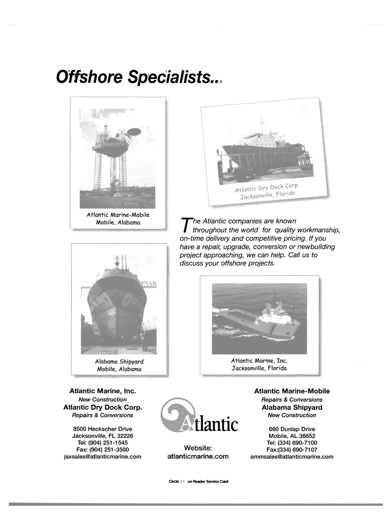 Maritime Reporter Magazine, page 35,  Apr 2001