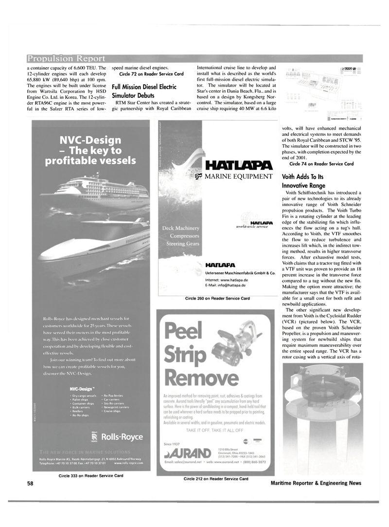 Maritime Reporter Magazine, page 58,  Apr 2001
