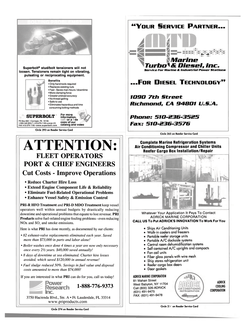 Maritime Reporter Magazine, page 49,  May 2001