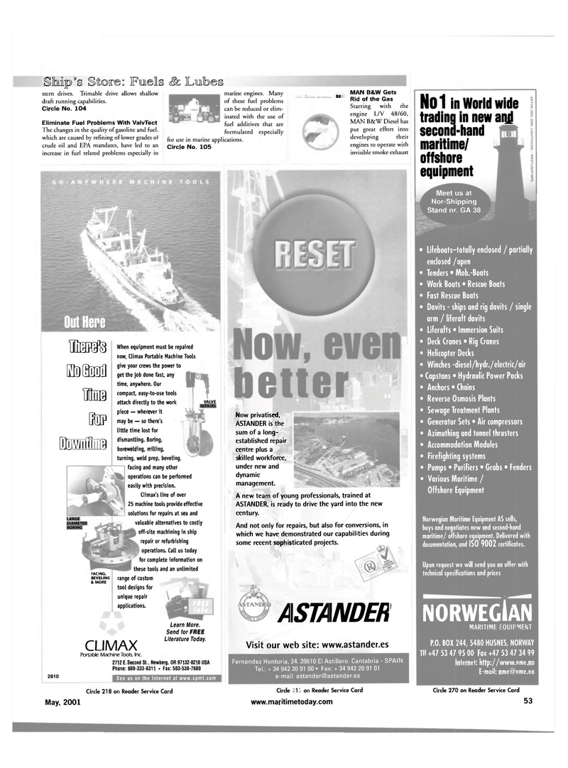 Maritime Reporter Magazine, page 53,  May 2001