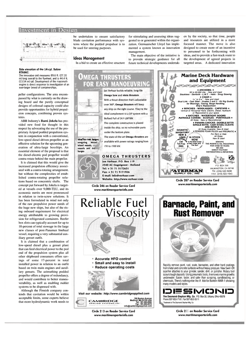 Maritime Reporter Magazine, page 9,  Jul 2001