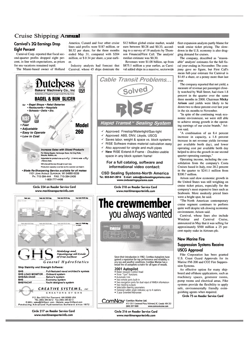 Maritime Reporter Magazine, page 22,  Jul 2001