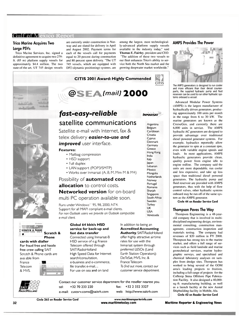 Maritime Reporter Magazine, page 32,  Jul 2001